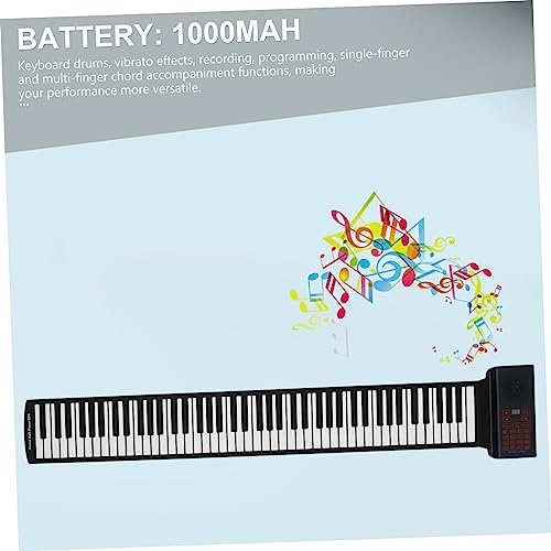 COSMEVIVI 88 rouleau de piano clavier pour les enfants clavier électronique pour enfants clavier portable piano enroulable piano pour débutant piano électronique portatif Gel de silice Black - Les Beatles, Paul McCartney, John Lennon, RIngo Starr, George Harrison COSMEVIVI 88 rouleau de piano clavier pour les enfants clavier électronique pour enfants clavier portable piano enroulable piano pour débutant piano électronique portatif Gel de silice Black – Image 4