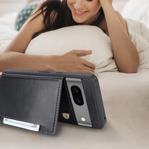 iCoverCase Compatible with Google Pixel 7 Case with Card Holder, Wallet Phone Case for Women Men [RFID Blocking] PU Leather Protective Wallet Case for Pixel 7 (Black) by iCoverCase - Image 4