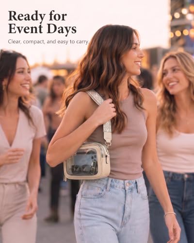 Image of Wuflyover Clear Bag for Stadium Events, Clear Crossbody Purse for Women