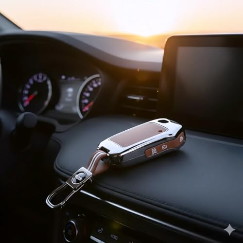Image of Car Key Cover Compatible with Kia Seltos 2025 2024 | Sonet 2024 2025 | Carens | Flip 3 Button Remote