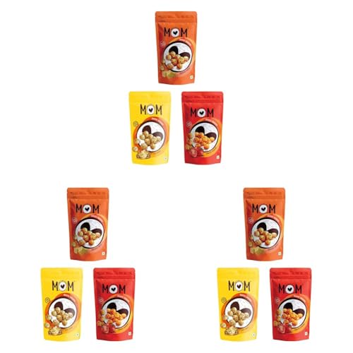 Image of MOM - Meal of the Moment, Roasted Makhana Pack of Desi Chaat, Tomato Achaari, and Cheddar Cheese, 52g /56g - Gluten Free | Anti Oxidants | MSG Free | Zero Trans Fat | No added Preservatives and No Artificial Flavours