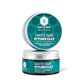 Bert Bert Barbers Matte Hair Styling Clay, Texture + Thickness, Strong Hold, Natural Matte Finish, 100g