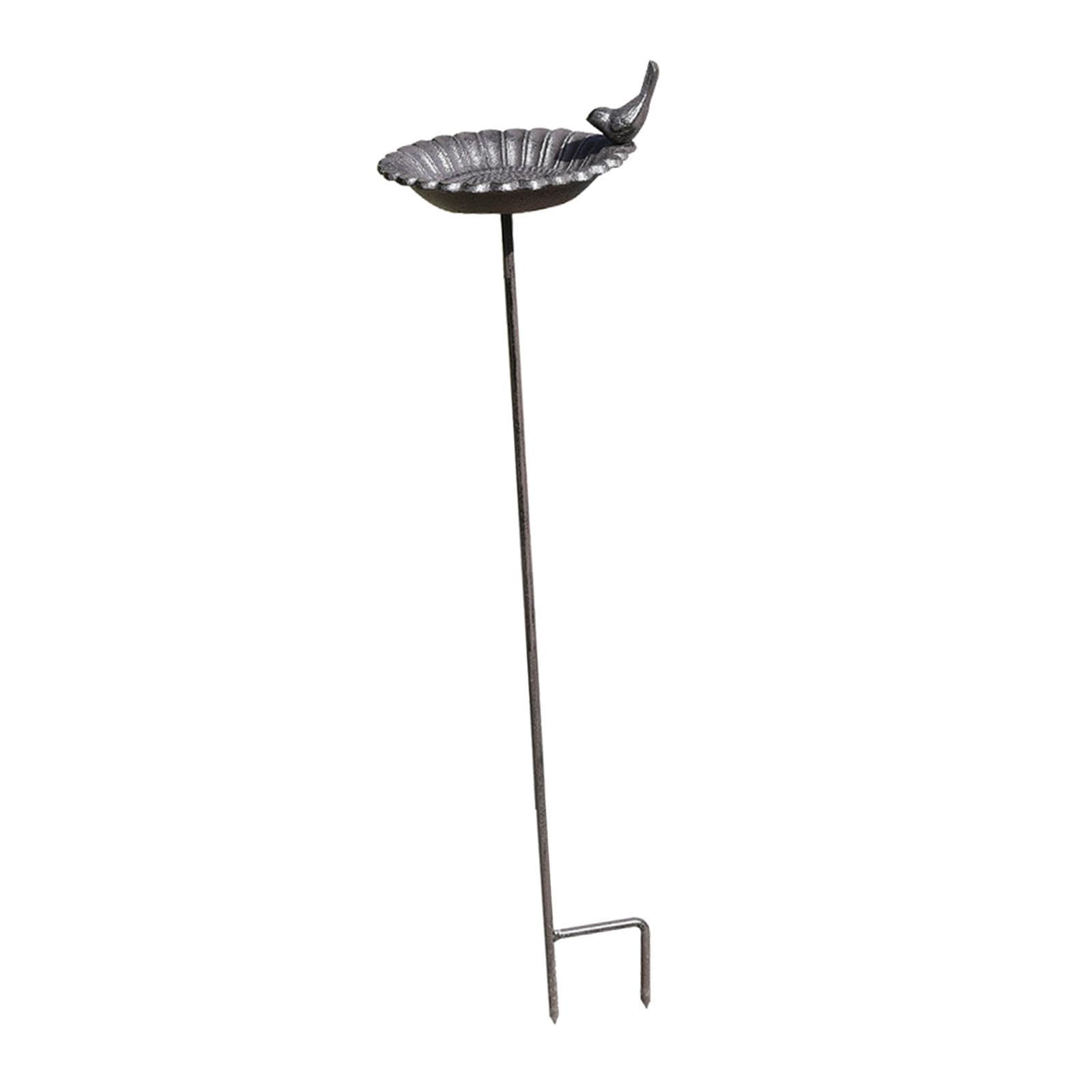 Sharplace Bebedero para Aves de Hierro en Forma de SPA Cuenco para Pájaros Decorativo para Exteriores Comedero con Soporte Estable Apto para Patio Césped Y Orna, 8683