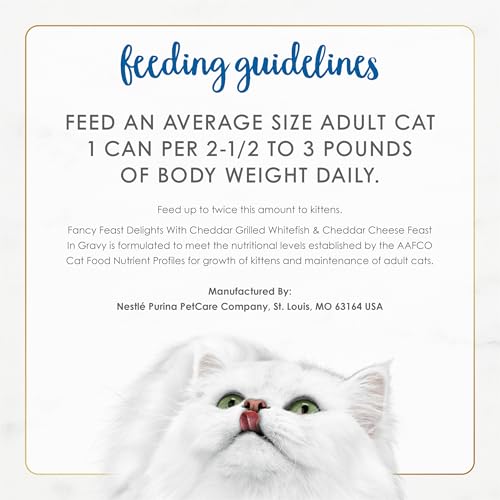 Fancy Feast Purina Delights with Cheddar Grilled Whitefish and Cheddar Feast in Wet Cat Food Gravy Cat Food - 3 oz. Cans (Pack of 48) - image 8