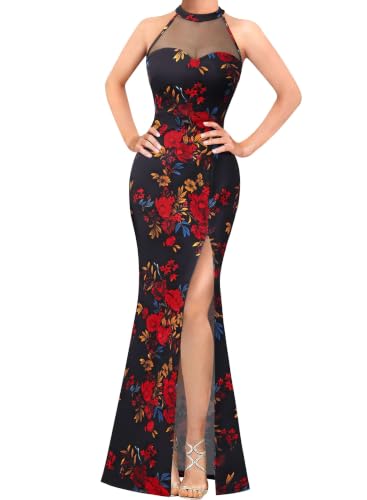 Image of VFSHOW Womens Halter Formal Prom Gala Wedding Guest Maxi Dress Evening Gown