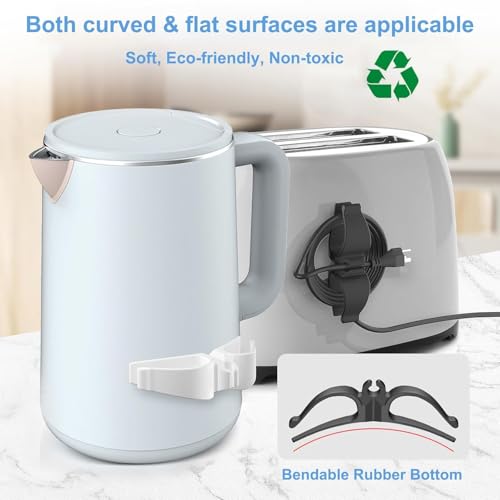 Image of Cord Organizer For Appliances,Upgraded Kitchen Appliance Cord Organizer Stick On Appliance Wire Organizer For Kitchen Appliances Mixers,Coffee Makers,Pressure Cooker,Air Fryer (4)