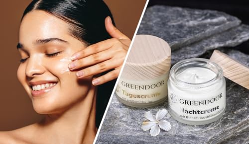 GREENDOOR Naturalny krem na dzień dla kobiet, biała bio-herbata, 50 ml, ochronna naturalna pielęgnacja na dzień bez tłustego połysku, krem nawilżający matujący, krem do twarzy sucha skóra, krem do
