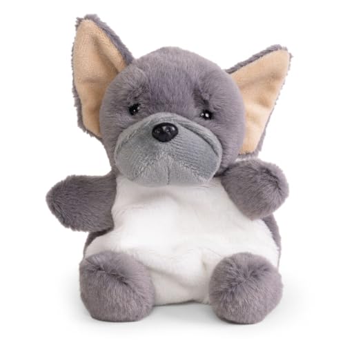 Little Living Nature Snugglies Grauer Französische Bulldogge Plüschtier – Stofftier Geschenk für Kinder, Kuscheliges Hundespielzeug, Frenchie