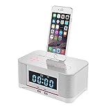 Radio FM digital PLL, 30 canales de radio incorporados. Doble reloj despertador, repetición y función de suspensión.
