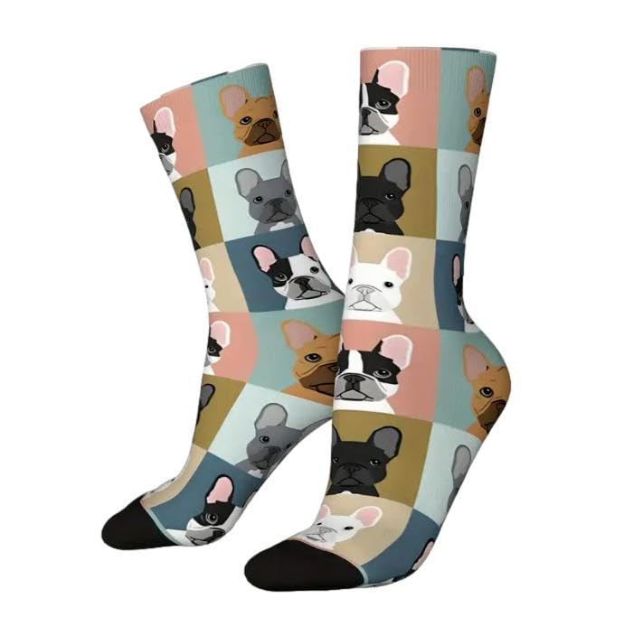 Paranoid Fish Calzini Bulldog Francese, taglia unica, stampa all over, multicolore, 3-10