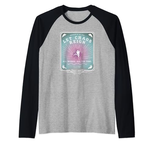 T-shirt Baseball Raglan Maleficent Disney Villains Noir et Blanc pour Fan