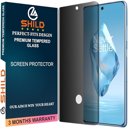 Image of SHILD Privacy UV Tempered Glass for OnePlus 12R (6.78 Inch) | Anti-Spy Curved Screen Protector | 9H Hardness | Ultrasonic Fingerprint Compatible | HD Clarity | Bubble Free UV Installation | Case Friendly