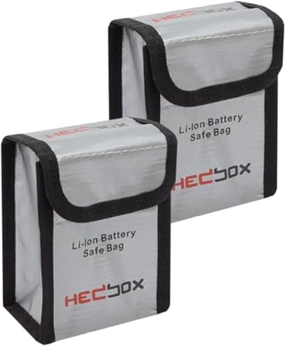 Hedbox Silver Kit No. 2 Firebag-M Medium Size Li-Ion Battery Safe Bag Protect Your Battery During Travel Or Storage
