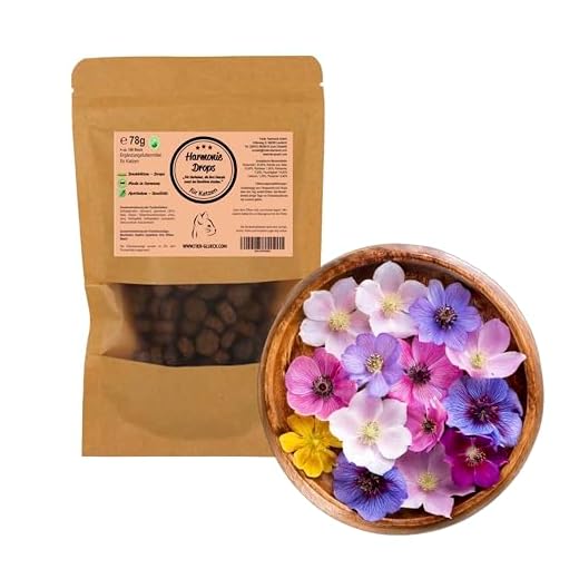 Harmonie Drops Cat - Golosinas de flores de Bach y aperitivos para la serenidad y el equilibrio interior, ayuda con la inquietud, el comportamiento destructivo y el nerviosismo, 180 unidades (78 g)