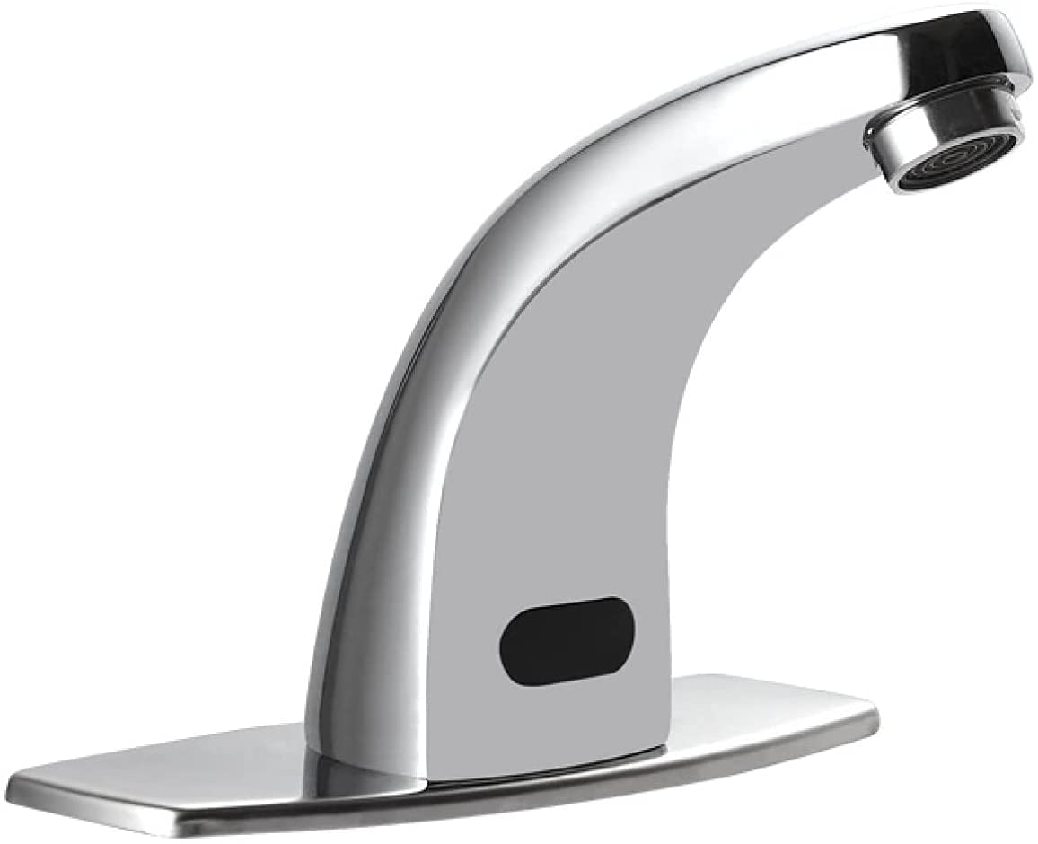 Robinet en laiton à induction automatique eau chaude et froide en cuivre pur branché sur secteur
