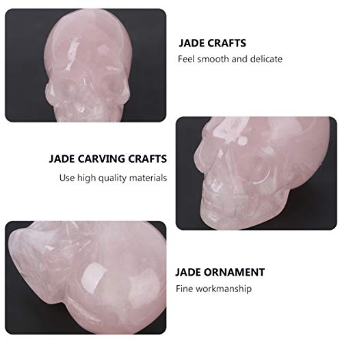 Garneck Cabeça de crânio humano de cristal de quartzo, caveira, cristal, pedra humana, estátua de ca