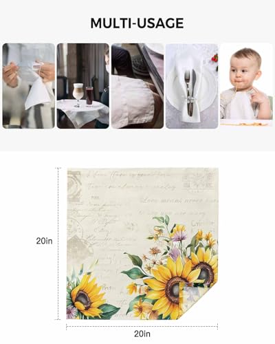 Servilletas de tela cuadradas khaki set x4 20"x20" miniatura 5