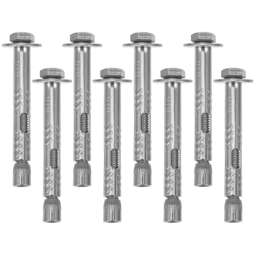 IMIKEYA Lot de 8 chevilles d'expansion robustes avec écrou extérieur - Chevilles de fixation en acier inoxydable 304 M6 x 60 mm pour accessoires de montage sur murs en béton
