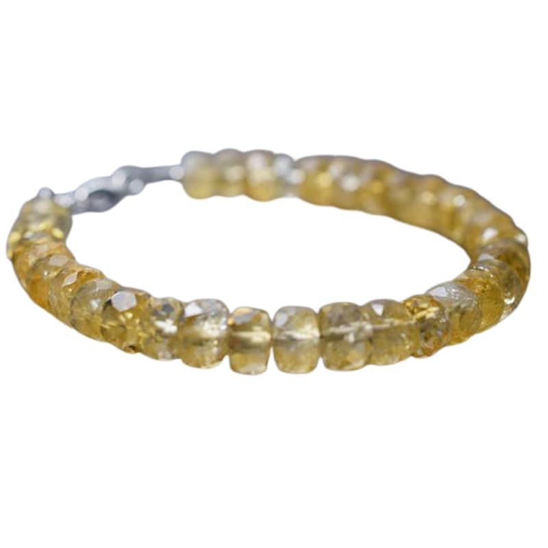 Pulsera de cuentas de citrino para iluminar tu estilo diario con piedras amarillas de 6 mm