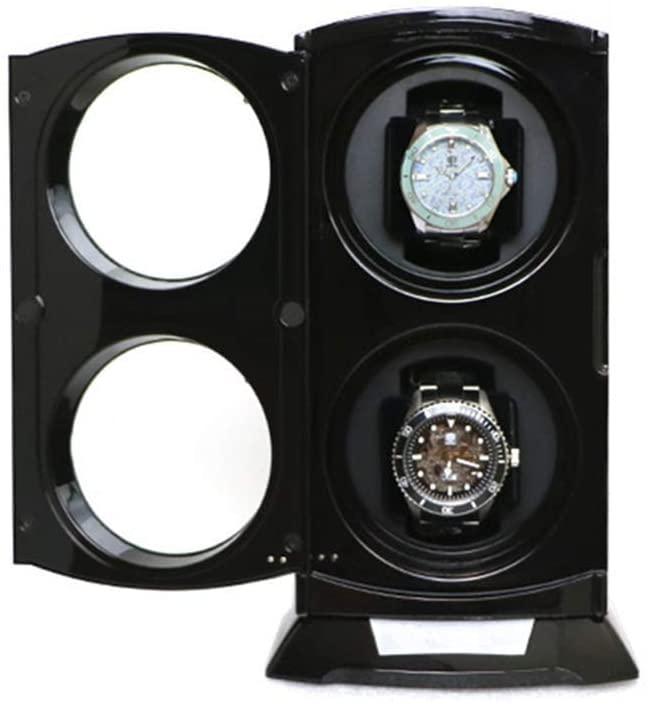 Remontoir de montre automatique double ZYFSHA en similicuir noir