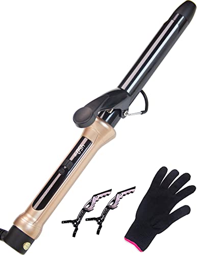 ANGENIL Professional Curling Iron Wand for Long Hair - 1 Inch Beach Waves, Dual Voltage Travel Iron with Ceramic Barrel for Instant Heat and Styling