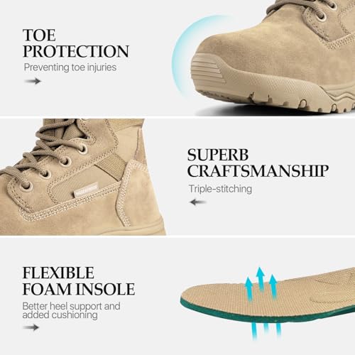 Image of FREE SOLDIER Men's LT Military Tactical 8 inch Daily Work Boots