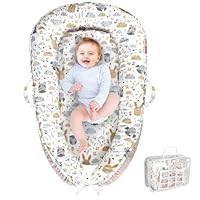 Baby Lounger, Portable Baby Lounger for Newborn 0â24 Months, Infant Nest for Travel, Floor Time, and Crib Use, Baby Essentials for Home (Hoot)