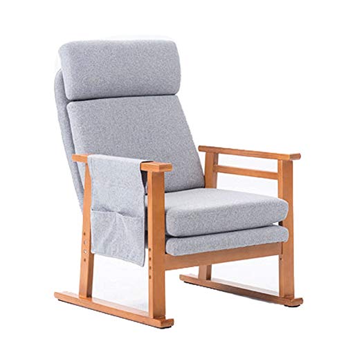 SYN-CHAIR Office Gaming Silla Para El Almuerzo Silla De Casa De Madera Maciza Para El Hogar/Mediana Edad/Silla De Siesta/Balcón Gris 66x61x79CM for garden bedroom living room (Color : Gray)