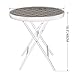 PHI VILLA Klappbar Runder Beistelltisch Glas aus Metall Gartentisch Kaffeetisch Klein Balkontisch wetterfest pflegeleicht für Balkon Garten Terrasse Wohnzimmer