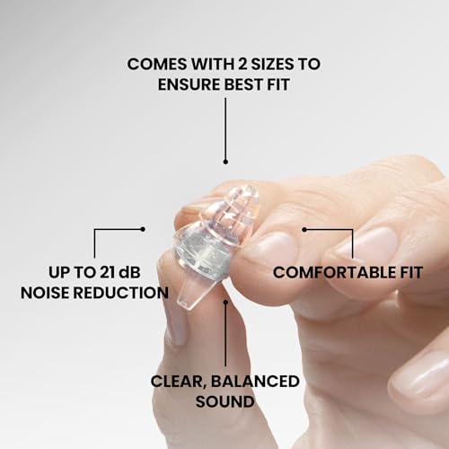 Transparent: Eargasm High Fidelity Earplugs For Concerts Musicians Motorcycles Noise Sensitivity Conditions And More - Transparent Edition