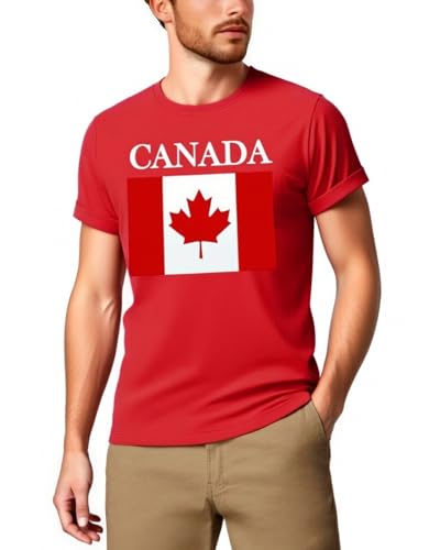 CQF Canada Shirts for Men Canada Maple Leaf Flag T-Shirt Canadian Soccer Fan Tees 2026 Soccer Event Tops