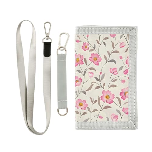 ALAZA Kids Wallets for Boys Girls Toddler Trifold Wallet Children Small Pink Floral with Zipper Coin Pocket