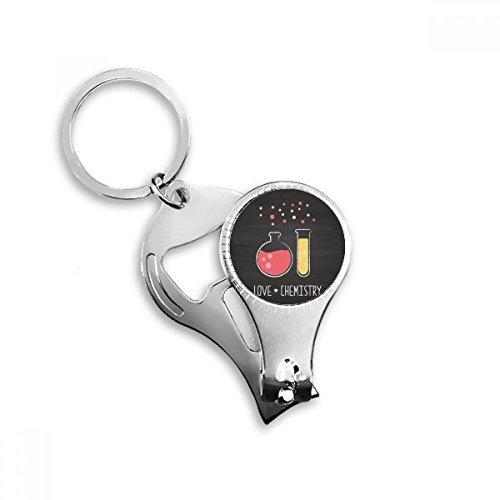 Round Bottom Flask Test Tube Chemistry Nail Nipper Ring Key Chain Bottle Opener Clipper
