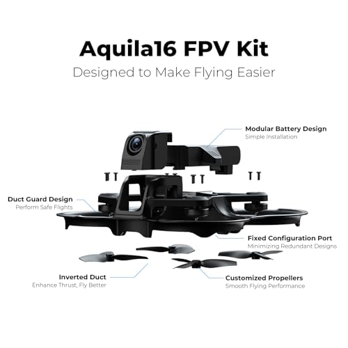 BETAFPV Aquila16 FPV Drone Kit with Altitude Hold, 8Min Flight, for FPV Beginners for Longer Flying Indoors and Outdoors, 3 Flight & Speed Modes, DVR Recording, Simulator Support - Afbeelding 3