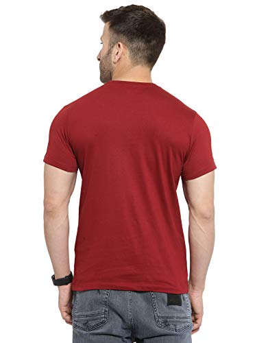 Image of Scott International Biowash T-Shirts for Men's & Boys- Round Neck, Half Sleeves, Cotton, Regular Fit, Stylish, Branded Solid Plain Tshirt for Men- Ultra Soft, Comfortable, Lightweight T-Shirt Maroon