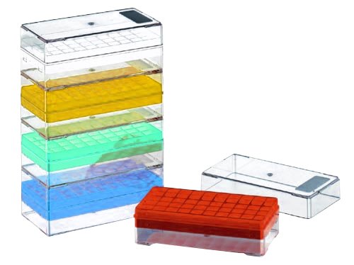 Axygen R-50-G | 50-Well Microcentrifuge Tube Rack for Storage and Freezing, Fits Axygen 1.5mL and 2mL Screw Cap Microtubes, Green PP (1 Case: 10 Racks/Unit; 10 Units/Case)