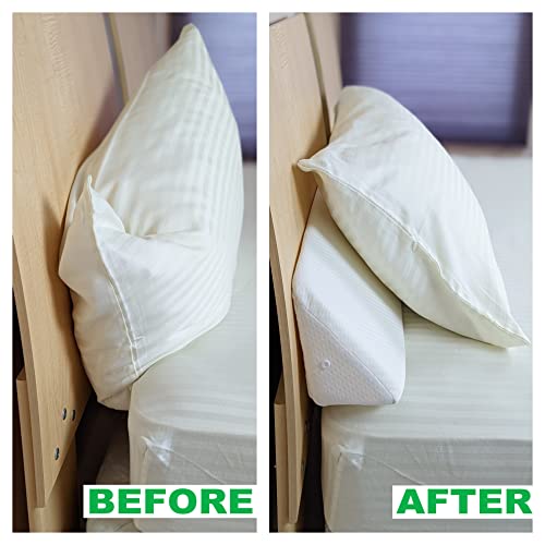 Insieme King Size Bed Wedge Pillow For Headboard Gap (White). Long Triangular Pillow Wedge/Bed Gap Filler/Bolster Pillow For Pillow Support & Covering Cracks Between Bed And Headboard/Wall (76X8X6) #TOP3