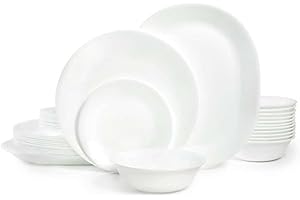 Corelle Madeleine Embossed 12-Piece White Dinnerware Set