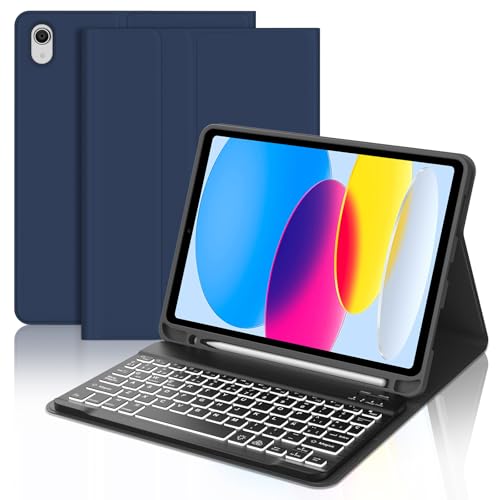 Ya en manzanajugosa.com: FOGARI Teclado para iPad A16 11/10 Generacion 2025/2022, Funda para iPad 11/10 Generacion con Español Ñ Teclado Retroiluminado Bluetooth para A16 2025, Azul