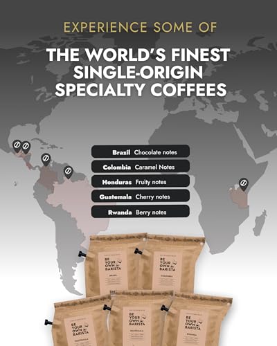 Christmas Coffee Gifts for Men & Women - 5 of the World's Finest Single Estate Specialty & Organic Coffees | Perfect Secret Santa Gift Set Idea for Him & Her | Brew & Enjoy Anytime, Anywhere