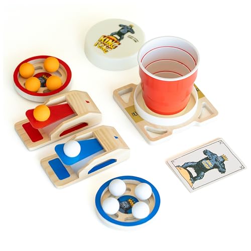 King Pong Original Shot-Making Tabletop Game for Kids, Teens & Adults | 1-4 Players | Skill-Based Gameplay | Many Ways to Play | Competitive Friends & Family Game