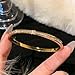 5-Piece Elegant Stainless Steel Bracelet Set, Fashionable Classic Design, Non Tarnish Waterproof Plated Bangle (Gold)