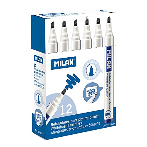Box of 12 whiteboard markers chisel tip blue
