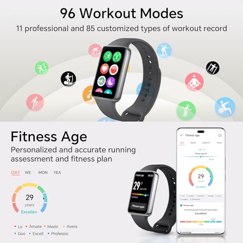 HONOR Band 9 Homme Montre Connectée,Smartwatch Fréquence Cardiaque SpO2,96 Modes Sport,14 Jours D'autonomie de la Batterie,Fitness pour Android iOS,Noir – Image 4