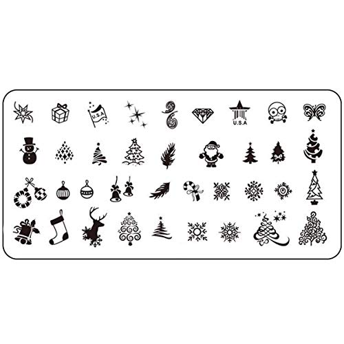 8x XL Weihnachten Stamping Schablonen Set I Advent und Winter Nägel mit tollem Xmas-Stamping I Stempel Motive mit… – Bild 3