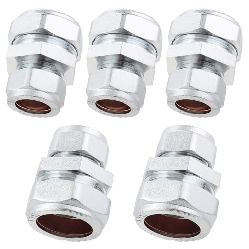 Unión reductora de compresión para fontanería accesorio de latón cromado 22mm x 15mm pack de 5 2
