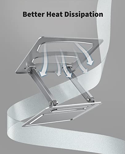 Loryergo Adjustable Laptop Stand, Portable Laptop Riser For 17.3Inch Laptops, Adjustment Laptop Stand For Desk, Portable Laptop Riser Holds Up To 17.6Lbs Laptop Riser For Notebook - Sliver #TOP3