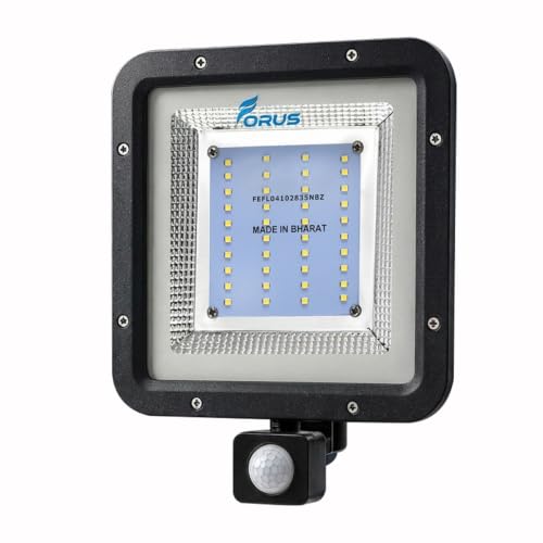 Image of Forus 30W LED Flood Light Red with Motion Sensor Auto On Off Day Night Mode Waterproof Outdoor Security Light for Garden Parking Garage Factory Warehouse Shop High Bright Floodlight 4Yr Warranty-1Pc