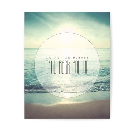 I'll Back You Up - Song Lyrics Wall Art Print, Music Posters For Living Room Bedroom Home Office, Abstract Coastal Decor Artwork (8x10