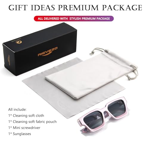 Image of AIEYEZO Square Sunglasses for Women Men Square Thick Frame Sun Glasses Simple Designer Style Shades